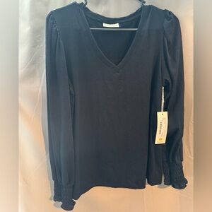 78&Sunny Puff Shoulder Smocked Long Sleeve